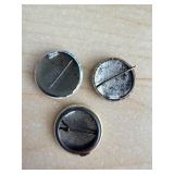 Vintage Archie Bunker Button Set - USO - Community Chest I Care (3-Pc)