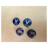 Liberty Loan Buttons - Set of 4 Blue Round Pins