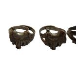 Antique Brass Animal Ring Set - 4 Rings with Intricate Motifs