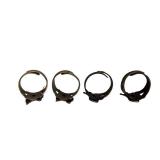 Antique Brass Animal Ring Set - 4 Rings with Intricate Motifs