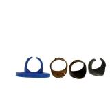 Assorted Fashion Rings With Blue Display Stand - Gold-Tone, Bronze-Tone & Printed Face