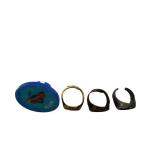 Assorted Fashion Rings With Blue Display Stand - Gold-Tone, Bronze-Tone & Printed Face