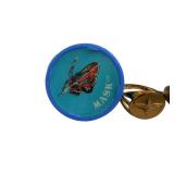 Assorted Fashion Rings With Blue Display Stand - Gold-Tone, Bronze-Tone & Printed Face