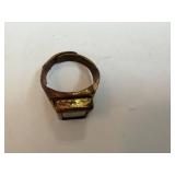 Tom Mix magnet ring - brass ring with square magnet plate