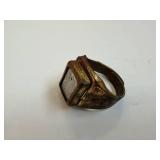 Tom Mix magnet ring - brass ring with square magnet plate