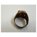 Tom Mix magnet ring - brass ring with square magnet plate