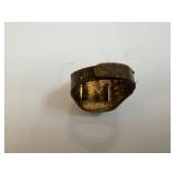 Tom Mix magnet ring - brass ring with square magnet plate