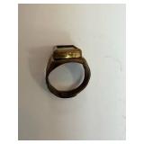 Tom Mix magnet ring - brass ring with square magnet plate