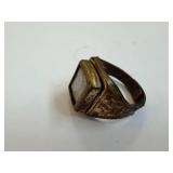 Tom Mix magnet ring - brass ring with square magnet plate