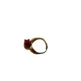 Lone Ranger Atomic Bomb Ring - Gold-Tone Band with Red Enamel Top