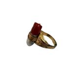Lone Ranger Atomic Bomb Ring - Gold-Tone Band with Red Enamel Top