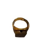 Tom Mix Ring - Signet With M Monogram Diamond Emblem, Gold-Tone