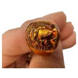 Little Orphan Annie Face Ring - Gold-Tone Portrait Jewelry