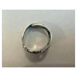 Ring - Native American Chief Headdress Motif, Silver-tone