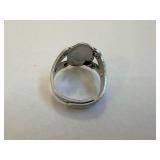 Ring - Native American Chief Headdress Motif, Silver-tone