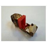 Sky King Ring - Red Insert, Brass-toned Housing (1 Unit)