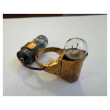 Lone Ranger Flashlight Ring - Vintage Brass Ring with Glass Bulb & Battery Pack
