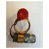 Lone Ranger Flashlight Ring - Vintage Brass Ring with Glass Bulb & Battery Pack