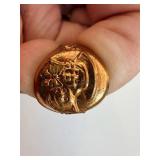 Buster Brown Ring - Gold-Tone Cameo Signet with Portrait