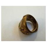 Dick Tracy Enamel Hat Ring - Green Enamel Costume Jewelry, Collectible