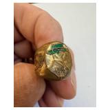 Dick Tracy Enamel Hat Ring - Green Enamel Costume Jewelry, Collectible