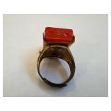 Roy Rogers Microscope Ring - Red Plastic Front with Circular Lens Window