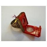Roy Rogers Microscope Ring - Red Plastic Front with Circular Lens Window