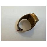 Tom Mix magnet ring - Brass-tone ring with square inset plate