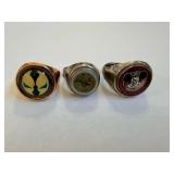 Signet Ring Set - Mickey Mouse Inlay, Abstract Crest, Plain Dial (3 Rings)
