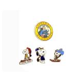 Peanuts Snoopy Enamel Pins Set - 3 Snoopy Designs + Super America Round Pin