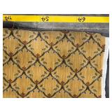 6x9 ft Gold Trellis Area Rug with Floral Leaf Motif - Mustard & Sage Tones