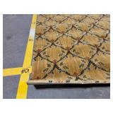 6x9 ft Gold Trellis Area Rug with Floral Leaf Motif - Mustard & Sage Tones