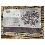 Persian-Style Wool Area Rug - Floral Gold Field with Navy Border - 8x11 ft