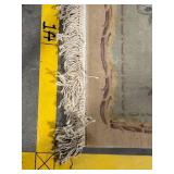 Floral Medallion Area Rug - Beige Field with Sage Blue Border