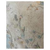 Floral Medallion Area Rug - Beige Field with Sage Blue Border
