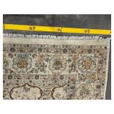 Oriental Floral Medallion Area Rug 9x12 ft Ivory Cream with Brown Border