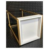 Gold Bamboo-Style Console Table Set - Glass Top, White Drawer - 2-Piece