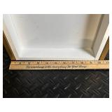 Gold Bamboo-Style Console Table Set - Glass Top, White Drawer - 2-Piece