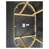 Gold Bamboo-Style Console Table Set - Glass Top, White Drawer - 2-Piece