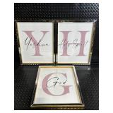 Mikasa Home Accents 3-Piece Wall Art: Yeshua, Holy Spirit & God - Framed Letters