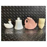 Avon Charisma Cologne Bottle with Vintage Porcelain Miniatures Set