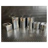 Vintage Kromex Diamond-Pattern Canister Set - Coffee, Flour, USA Made