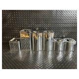 Vintage Kromex Diamond-Pattern Canister Set - Coffee, Flour, USA Made