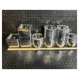 Vintage Kromex Diamond-Pattern Canister Set - Coffee, Flour, USA Made