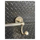 Brushed Nickel Wall-Mount Towel Bar with End Hooks - 28-30 in