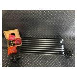 Black Curtain Rod Set with Ball Finials and Mounting Hardware