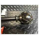 Black Curtain Rod Set with Ball Finials and Mounting Hardware