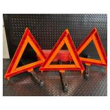 SMC Emergency Warning Triangles - 3-Pack Set in Red Carry Case