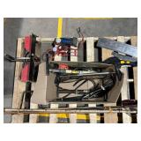 Assorted Workshop Tools & Garden Equipment - Hydraulic Pumps, Saws, Shovels & Forks