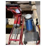 Assorted Workshop Tools & Garden Equipment - Hydraulic Pumps, Saws, Shovels & Forks